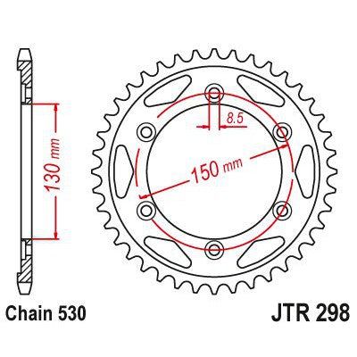Load image into Gallery viewer, JT Sprockets Rear Steel Sprocket 40 Tooth 40T 530 Chain JTR298.40
