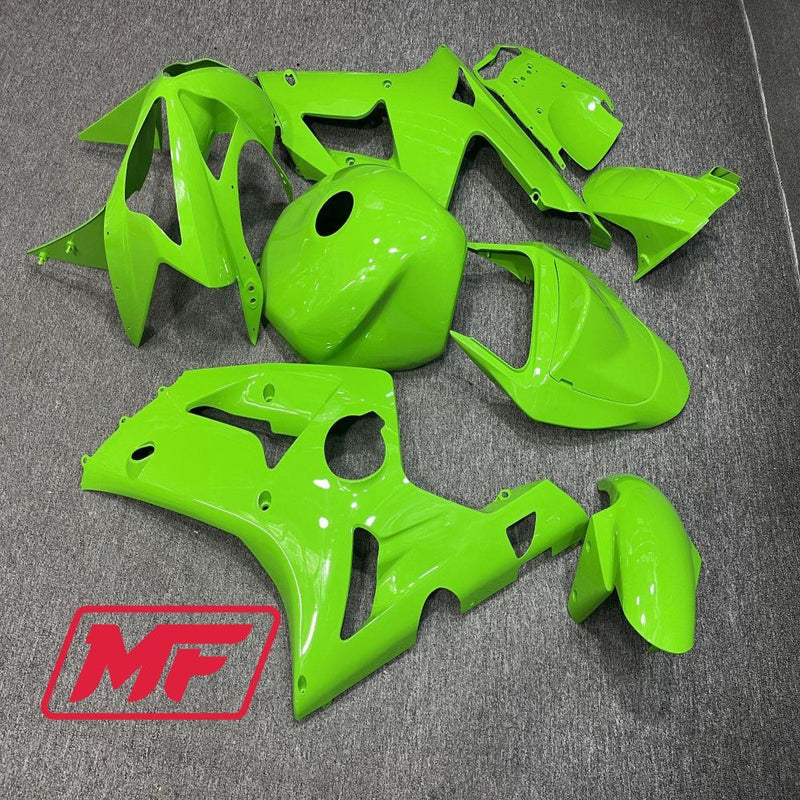 Load image into Gallery viewer, Monster Fairings Full Kit Kawasaki ZX-6R 03-04 OEM Green + Windshield + Gas Tank Cover
