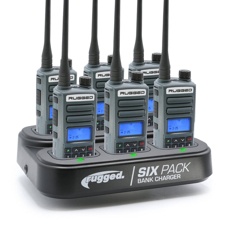 Load image into Gallery viewer, GMRS Handheld Radio and 6-Pack Bank Charger Bundle
