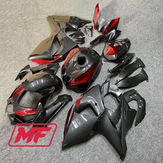 Monster Fairings Full Kit Suzuki GSXR1000 09-16 Red Carbon Fiber Style + Windshield + Gas Tank Cover