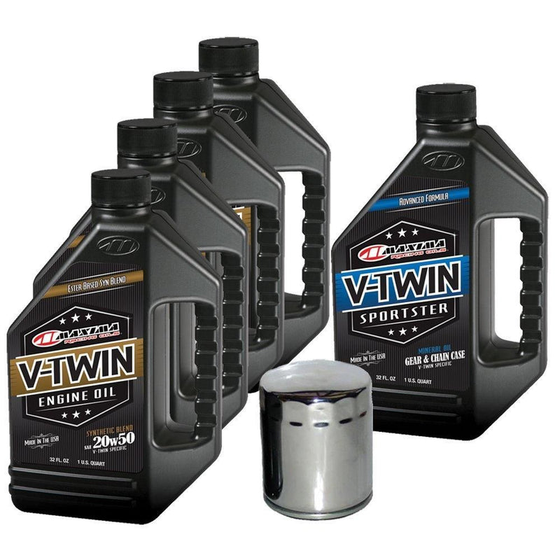 Load image into Gallery viewer, Complete Engine Oil Change Kit V-Twin Synthetic Blend HD Sportster 5 quart 170C
