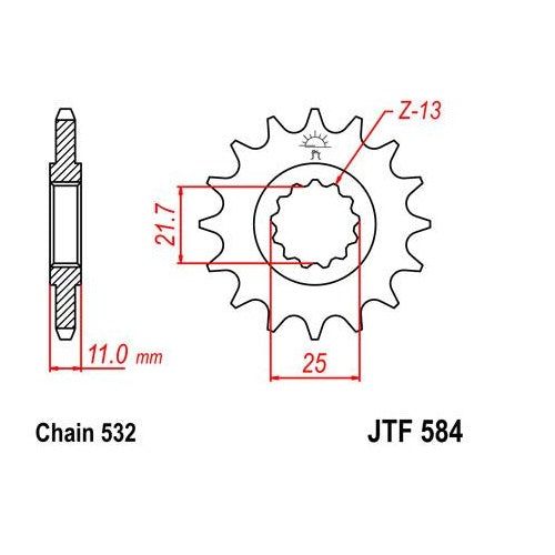 Steel Front Sprocket 17T for Street YAMAHA YZF-R6 1999-2002