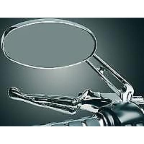 Kuryakyn Chrome Oval Ellipse Swivel Mirrors Set Pair Flat Glass Harley Indian