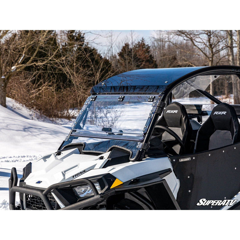 Load image into Gallery viewer, SuperATV Polaris RZR Trail 900 Scratch-Resistant Flip Windshield FWS-P-RZR900S-70
