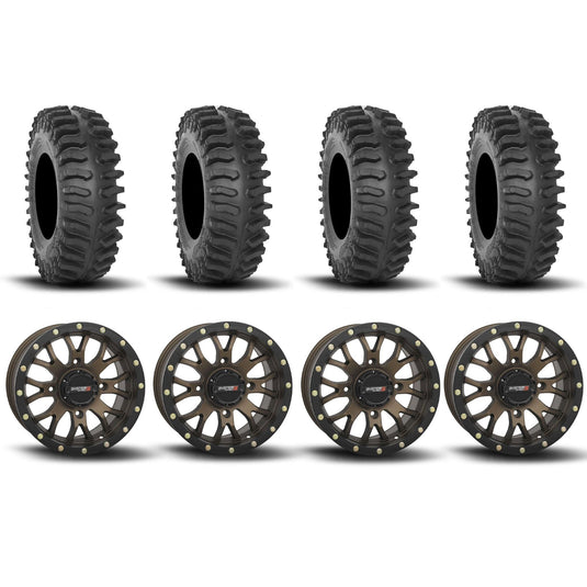 System 3 ST-3 Simulated Beadlock Bronze 15" Wheels And XT400 Tires [33x10R-15]