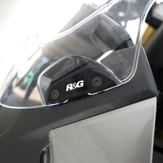 R&G Racing Black Mirror Delete Blanking Plates For 2023-2024 CF-Moto 450SR