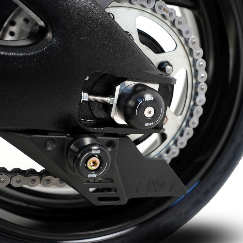 Load image into Gallery viewer, R&amp;G Racing Black Swingarm Protectors For 2016-2017 Suzuki GSXS1000
