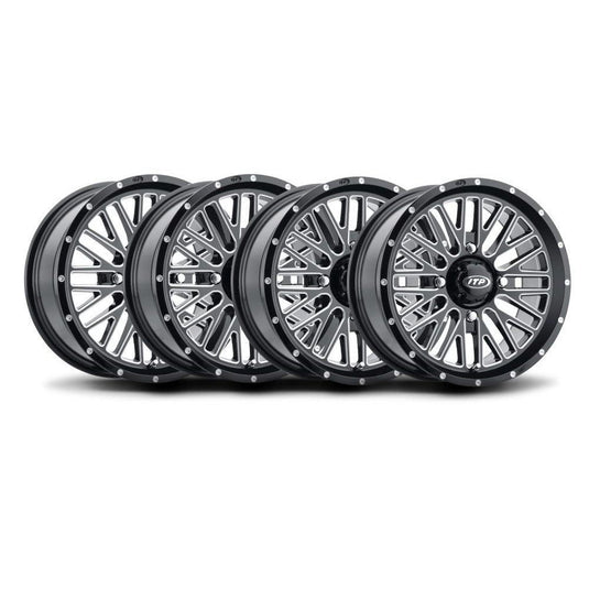 ITP Set of Four Momentum Wheels Machined Black 20x6.6 4/156 4+2.5
