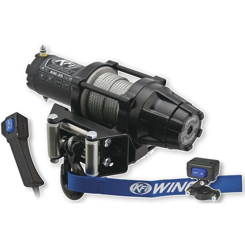 Load image into Gallery viewer, KFI 3500 ATV Assault Series Black Steel Winch AM-35
