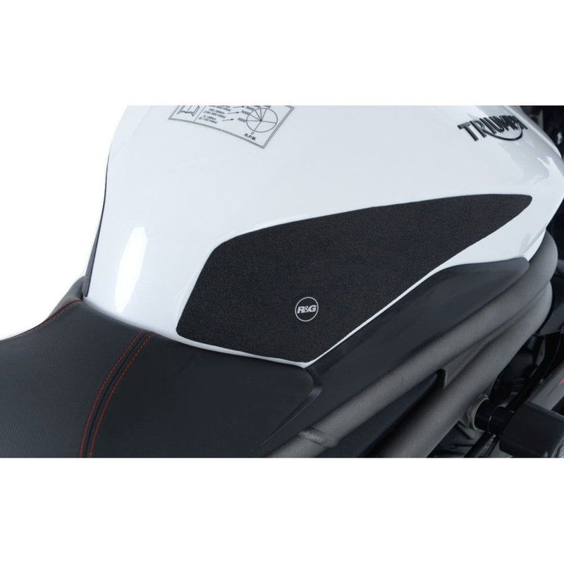 Load image into Gallery viewer, R&amp;G Racing Black Tank Traction Grips For 2018-2020 Triumph Speed Triple RS
