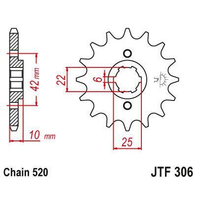 Load image into Gallery viewer, JT Sprockets Front Steel Sprocket 15 Tooth 15T 520 Chain JTF306.15
