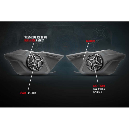 SSV Works Front Door 6.5" Kicker Speaker Pods 190-RZ5-DF65K