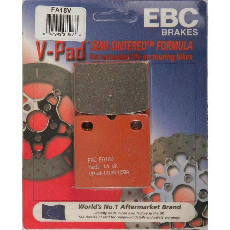 Load image into Gallery viewer, EBC 1 Pair V-Pad Semi-Sintered Touring Brake Pads MPN FA18V
