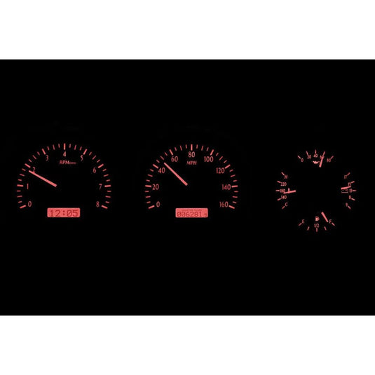 Dakota Digital 1981-1993 Dodge Full-size Truck/Ramchargers VHX Silver Red Display Gauge Kit VHX-81D-PU-S-R