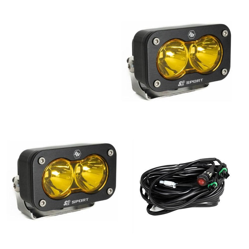Load image into Gallery viewer, Baja Designs Auxiliary LED Light Pod Pair S2 Sport Series Spot Pattern Baja Amber Lens Universal 547811
