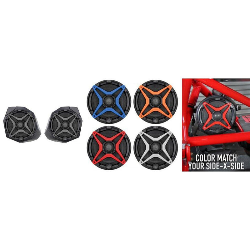 Load image into Gallery viewer, SSV Works Front Kick 6.5&quot; Speaker Pods With Red Grilles For Can-Am Maverick X3 17-22
