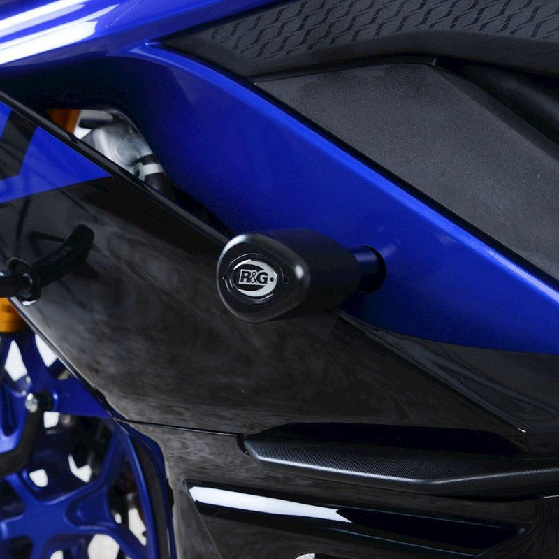 Load image into Gallery viewer, R&amp;G Racing Black Aero Style Crash Protection Bobbins For 2019-2024 Yamaha YZF R3
