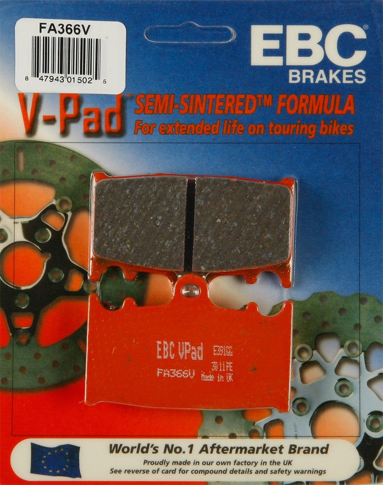 Load image into Gallery viewer, EBC 1 Pair V-Pad Semi-Sintered Touring Brake Pads MPN FA366V
