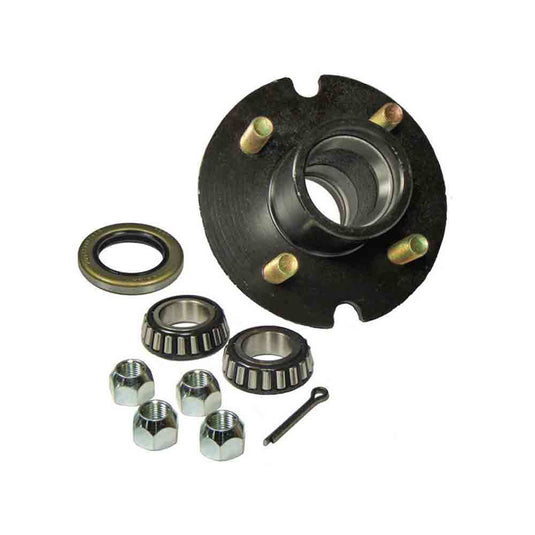 Hub Assembly For 2,200 lb Axle With 1-1/16" Straight Spindles - 4-Bolt on 4" Bolt Circle - With EZ Lube Dust Cap