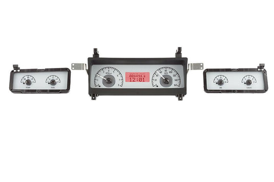 Dakota Digital 1973-1977 Chevrolet Malibu/Monte Carlo/El Camino/GMC Sprint VHX Silver Red Display Square Gauge Kit VHX-73C-MAL-S-R