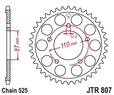Load image into Gallery viewer, JT Sprockets Front Steel Sprocket 42 Tooth 42T 525 Chain JTR807.42
