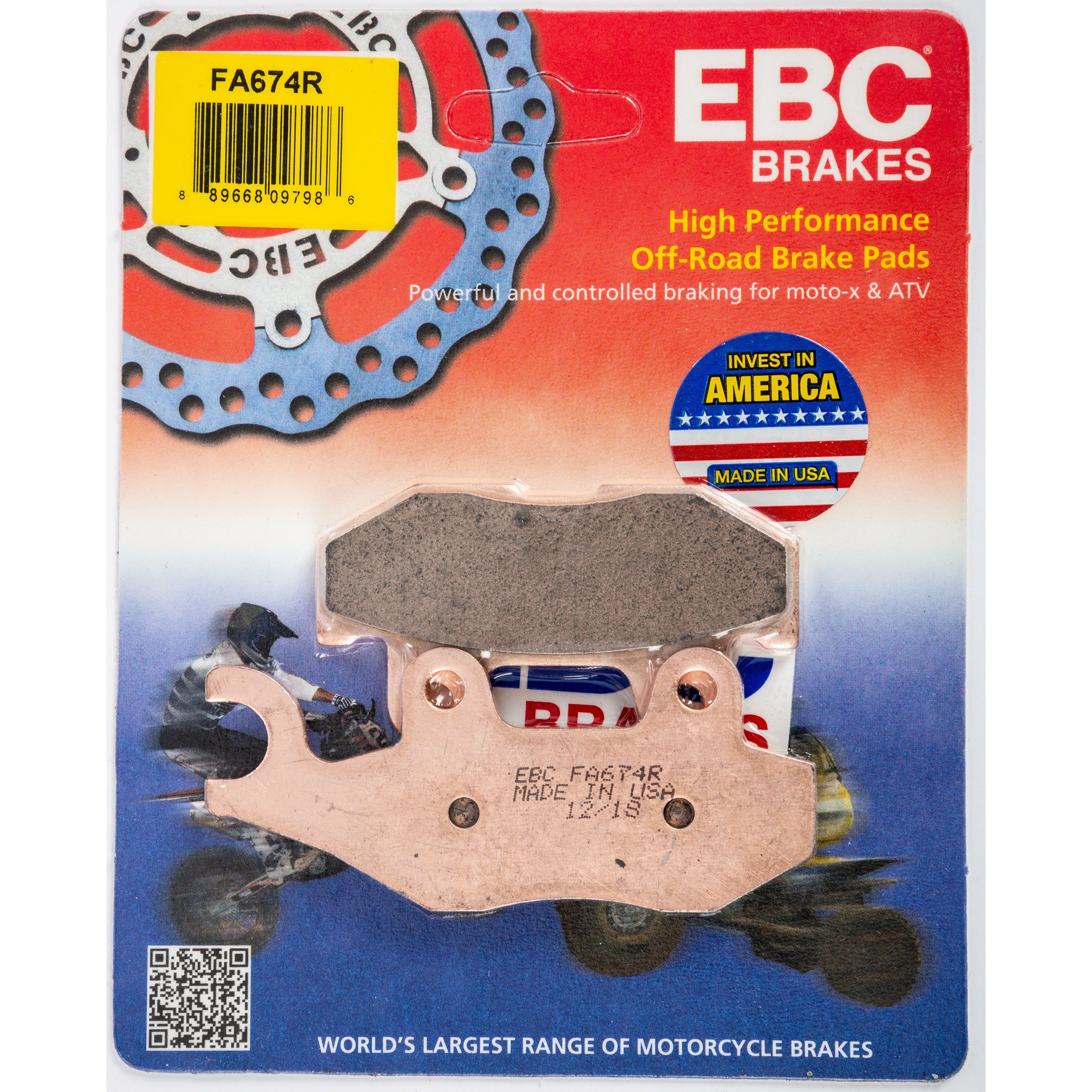 EBC 1 Pair Sintered R Series Heavy-Duty Brake Pads MPN FA674R