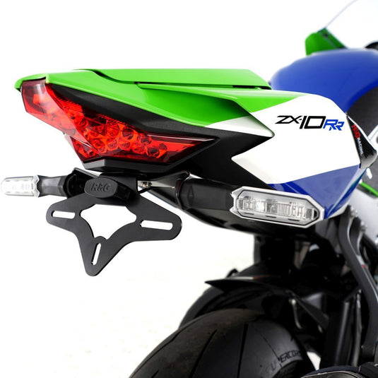 R&G Racing Black Tail Tidy License Plate Holder For 2022-2024 Kawasaki Ninja ZX10R ZX1000