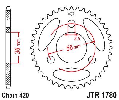 Load image into Gallery viewer, JT Sprockets Rear Steel Sprocket 28 Tooth 28T 420 Chain JTR1780.28
