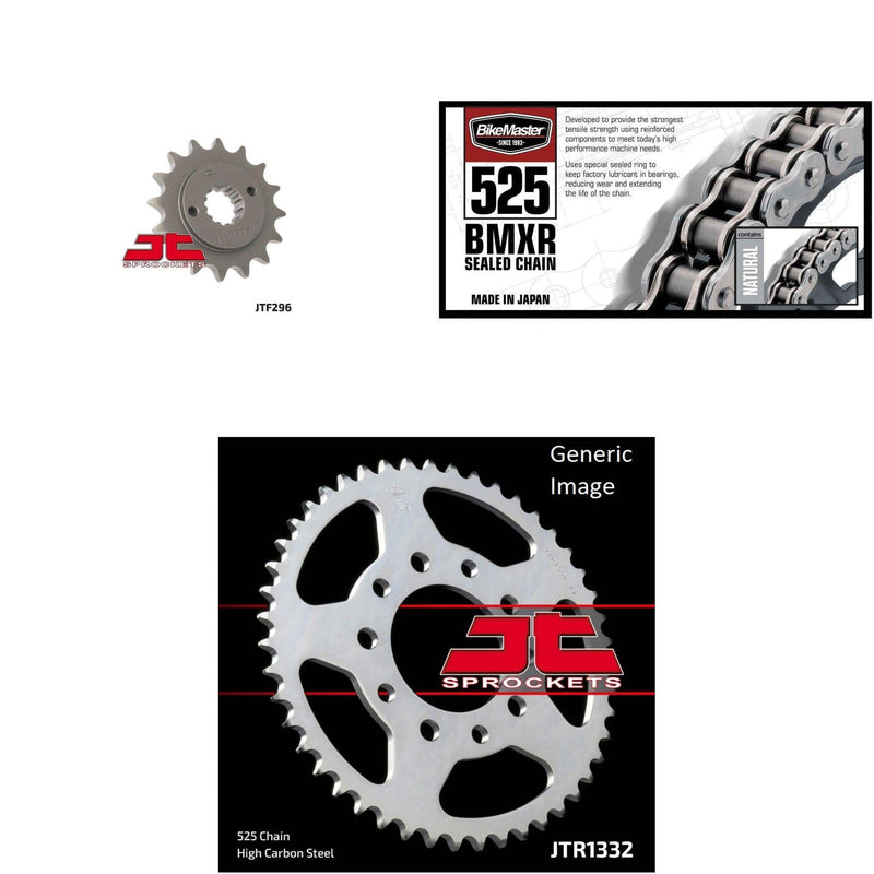 Load image into Gallery viewer, 525 BMXR Chain Yellow, Front &amp; Rear Sprocket Kit for HONDA VT600C 1989-2007
