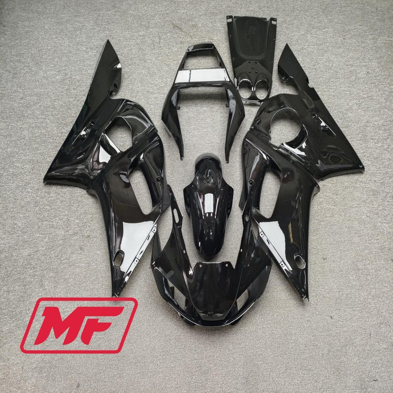 Load image into Gallery viewer, Monster Fairings Full Kit Yamaha YZF R6 98-02 Gloss Black + Windshield + Gas Tank Cover
