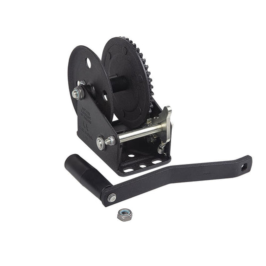 Fulton Trailer Winch, Single-Speed, 1,800 lbs. Capacity, 20 ft. Strap, Glossy Black