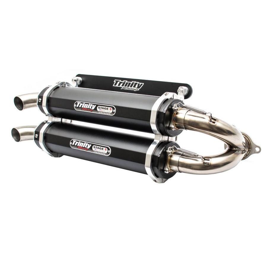 Trinity Racing Stage 5 Dual Slip On Exhaust Black Muffler TR-4173S-BK