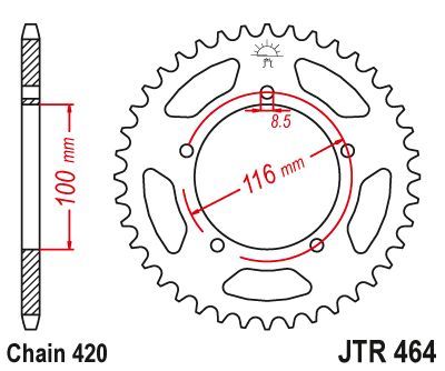 Load image into Gallery viewer, JT Sprockets Rear Steel Sprocket 50 Tooth 50T 420 Chain JTR464.50
