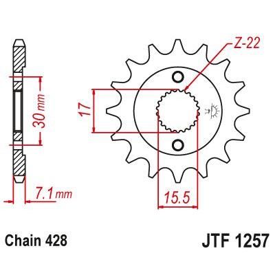 Load image into Gallery viewer, JT Sprockets Front Steel Sprocket 15 Tooth 15T 428 Chain For Honda CR85R 5,6,7 2005-2007 JTF1257.15
