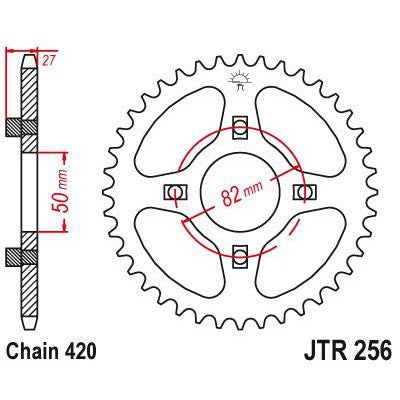 Load image into Gallery viewer, JT Sprockets Rear Steel Sprocket 38 Tooth 38T 420 Chain JTR256.38
