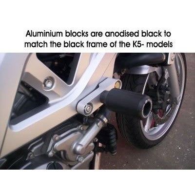 Load image into Gallery viewer, R&amp;G Racing Black Classic Style Crash Protectors For 2005-2012 Suzuki SV650 Bikini
