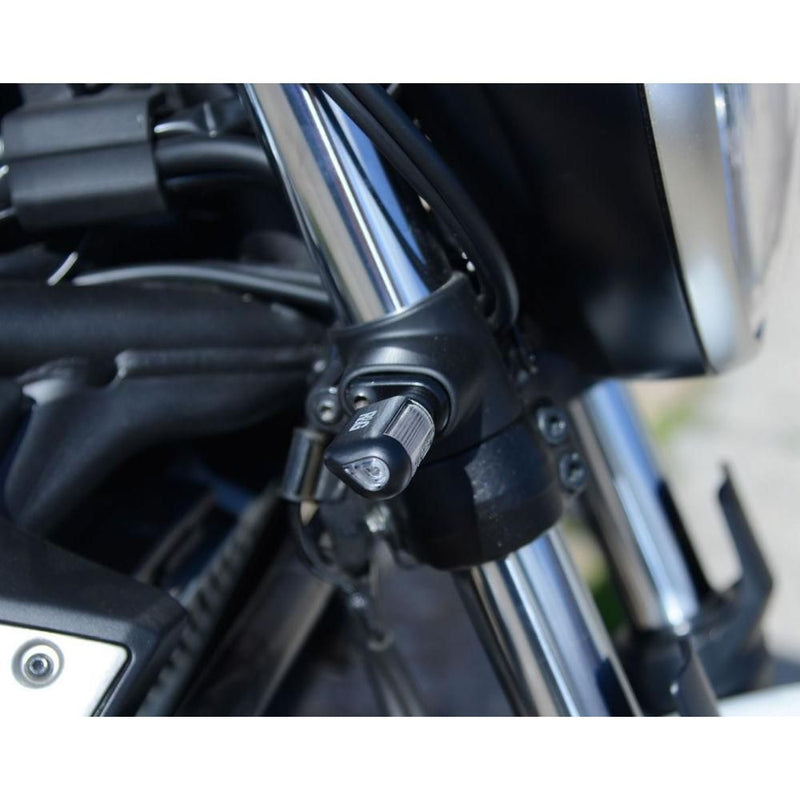 Load image into Gallery viewer, R&amp;G Racing Black Front Indicator Adapter Kit FAP0012BK

