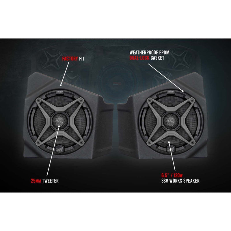Load image into Gallery viewer, SSV Works 10&quot; Kick Subwoofer Enclosure W/ 2 Speaker Audio Kit For Kawasaki KRF1000 20-22
