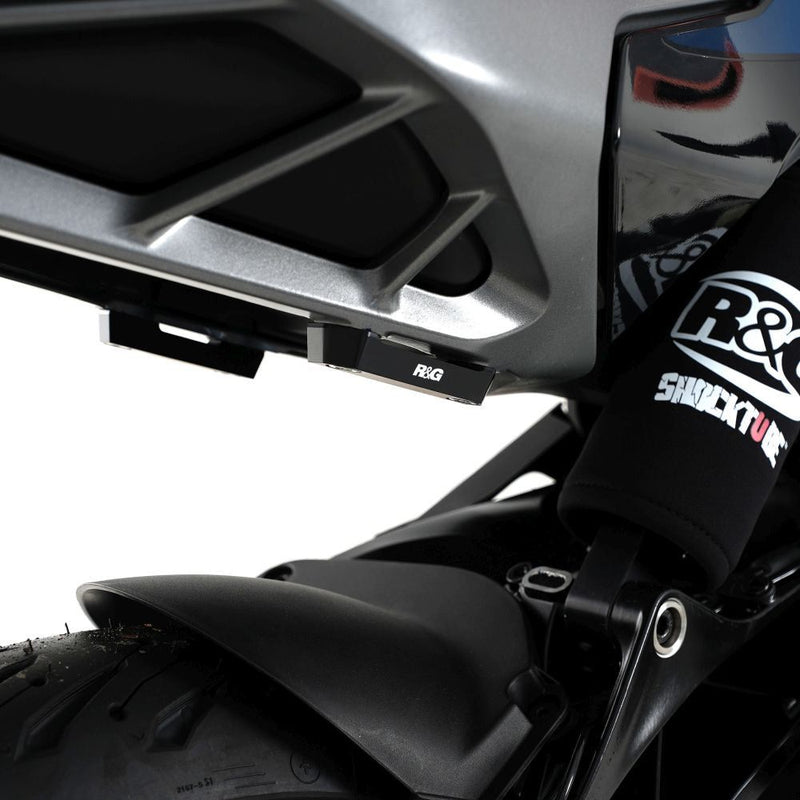 Load image into Gallery viewer, R&amp;G Racing Black Rear Foot Rest Delete Blanking Plates For 2024-2025 KTM 125 Duke
