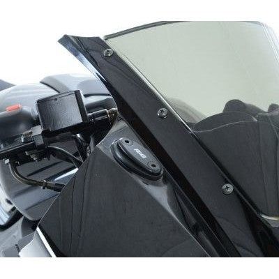 Load image into Gallery viewer, R&amp;G Racing Black Mirror Delete Blanking Plates For 2013-2016 Hyosung GT125R
