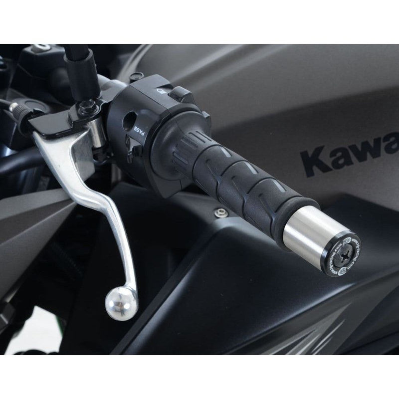 Load image into Gallery viewer, R&amp;G Racing Black Bar End Sliders For 2008-2017 Kawasaki Ninja 250
