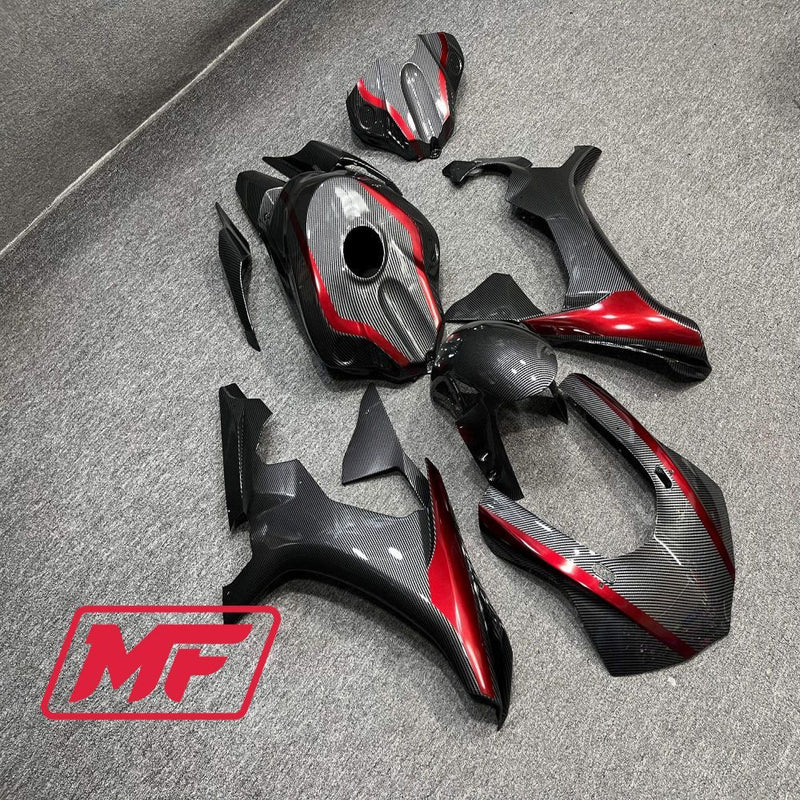 Load image into Gallery viewer, Monster Fairings Full Kit Yamaha R1 15-19 Red Carbon Fiber Style + Windshield + Gas Tank Cover

