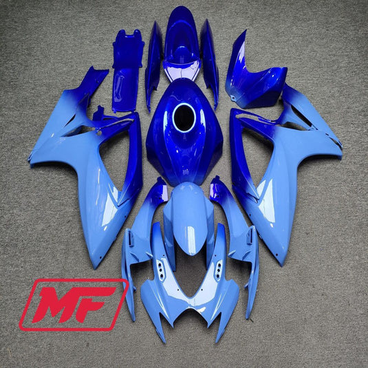 Monster Fairings Full Kit Suzuki GSXR600-750 06-07 Gloss Blue Gradient + Windshield + Gas Tank Cover