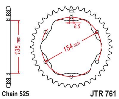 Load image into Gallery viewer, JT Sprockets Rear Steel Sprocket 38 Tooth 38T 525 Chain JTR761.38
