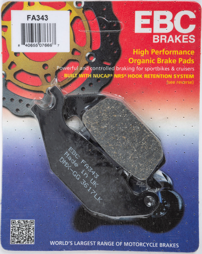 Load image into Gallery viewer, EBC 1 Pair FA Series Organic Replacement Brake Pads MPN FA343
