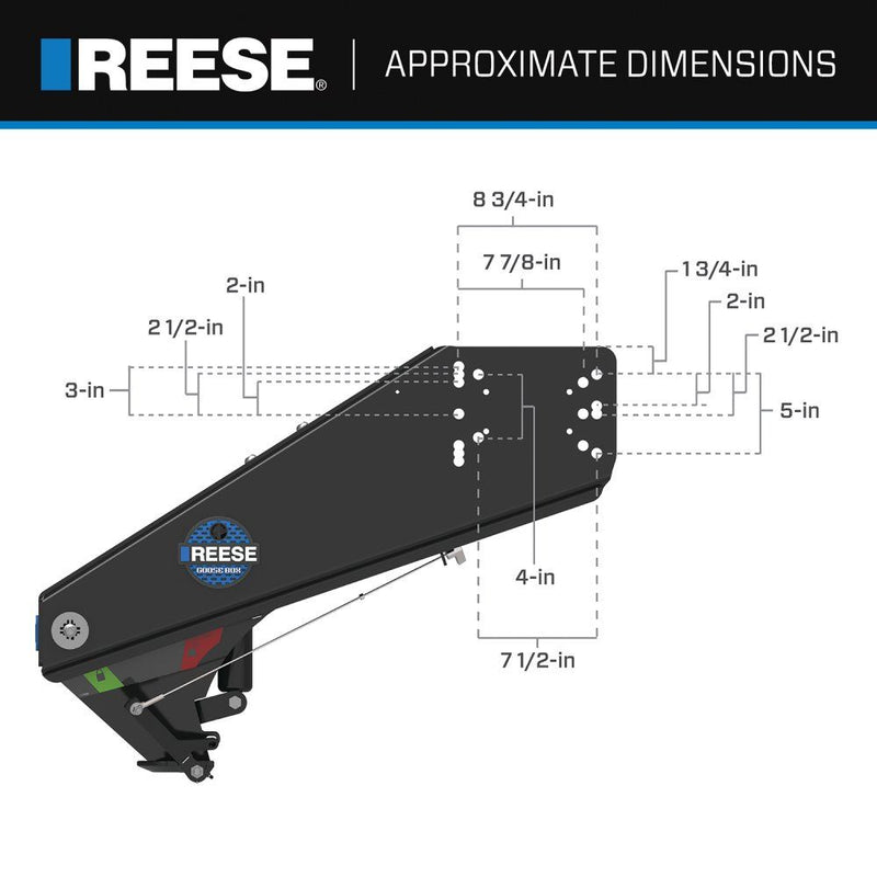 Load image into Gallery viewer, Reeese Goose Box 5th Wheel Pin Box, Air Ride 22,500 lbs. Capacity, Fits Lippert (1621, 1716, 0719, Rhino), Fabex PB 600 Series Bolt Patterns
