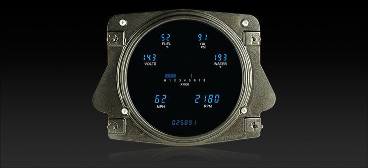 Load image into Gallery viewer, Dakota Digital 1966-1976 Ford Bronco 61-66 Truck Series III Gauge Kit with Teal/Blue Display VFD3-66F-BRON-Z
