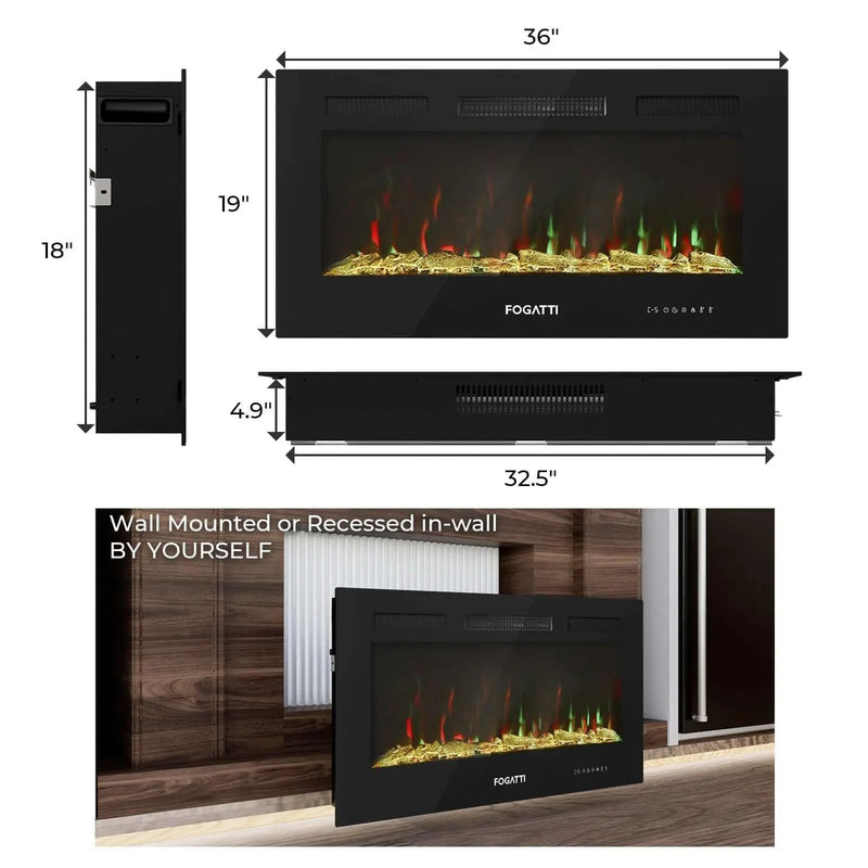 Load image into Gallery viewer, Fogatti 36 Inches RV Electric Fireplace
