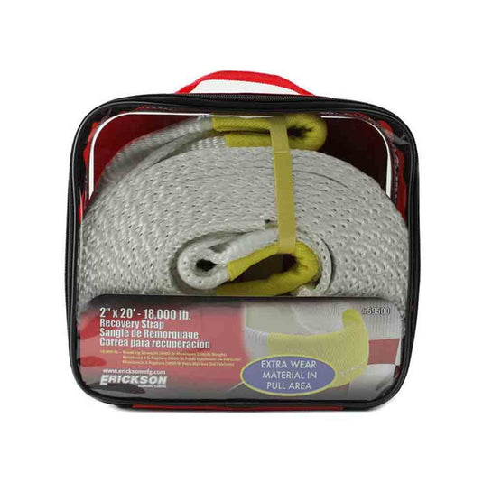 Erickson 2 inch x 20 foot Recovery Strap with Looped Ends - 18,000 lbs. Breaking Strength