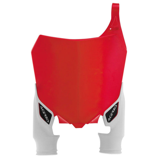 Acerbis Red/White Raptor Front Number Plate for Honda - 2527411005